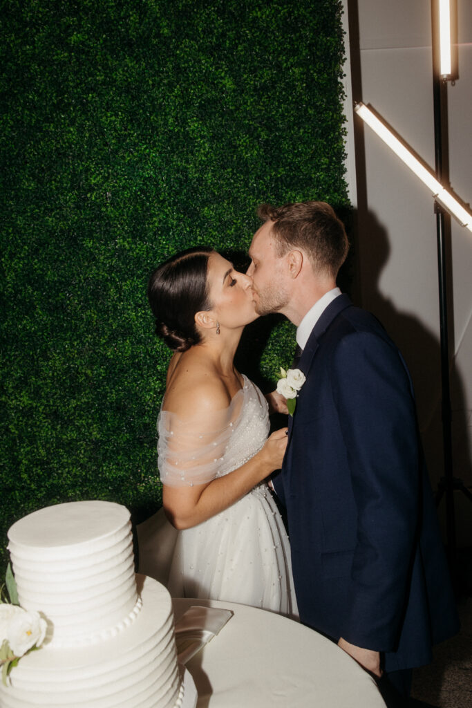 wedding reception inside PPG Wintergarden with natural light