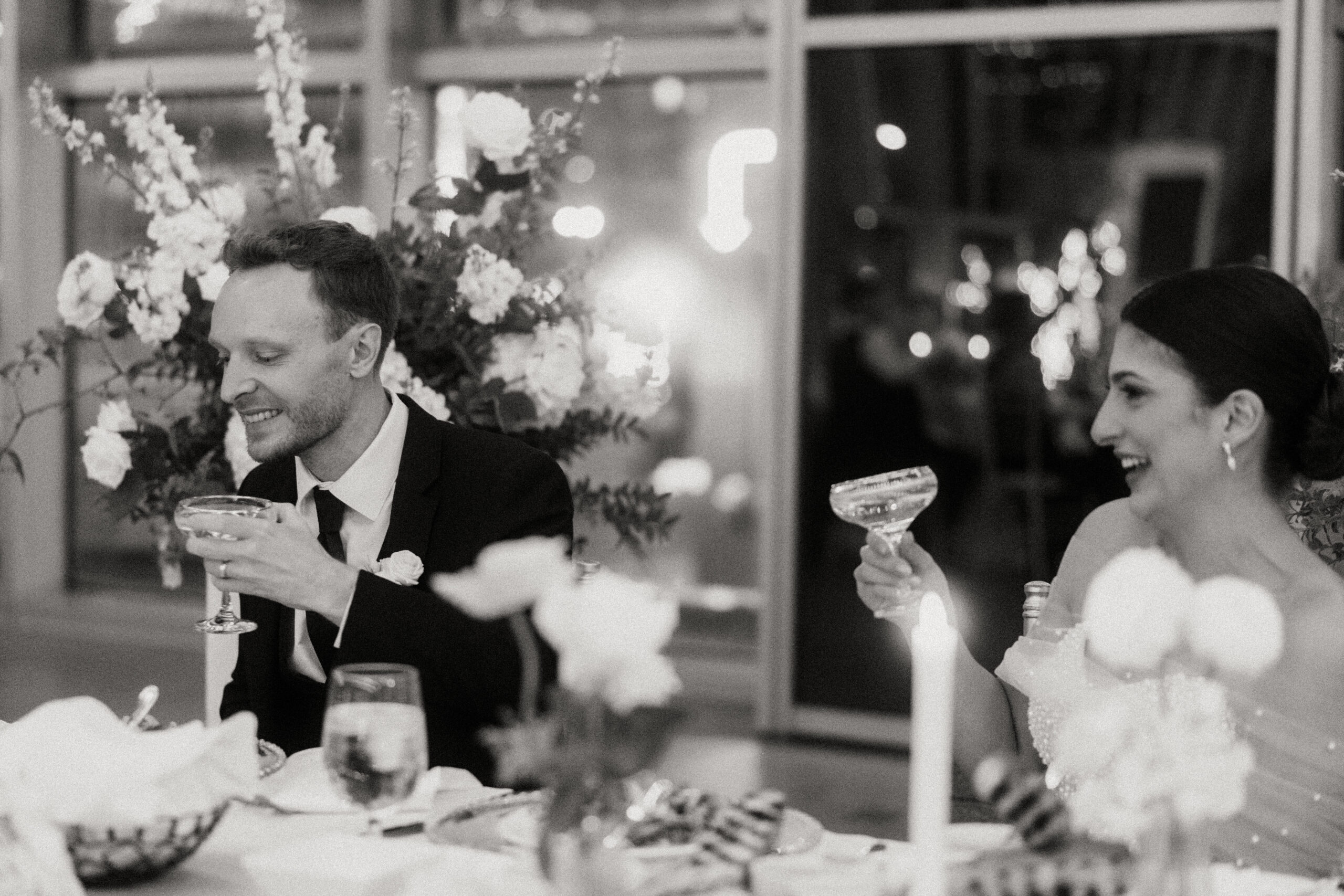 wedding reception inside PPG Wintergarden with natural light