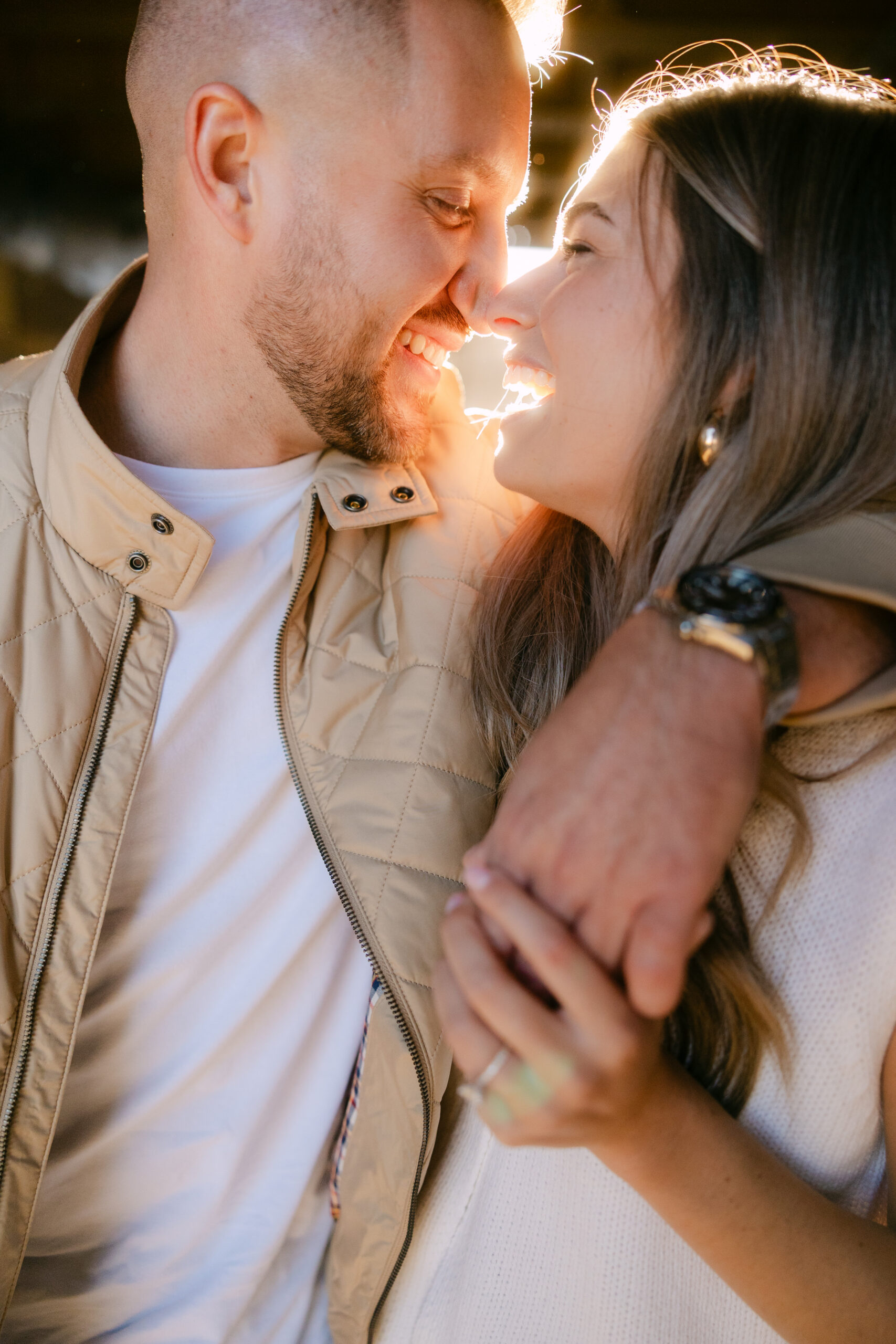 Sunset engagement photos in Pittsburgh