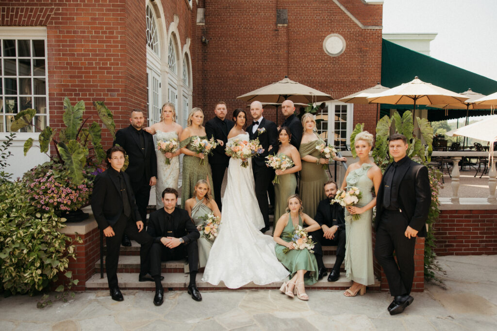 Bride and groom portraits at Fox Chapel Golf Club during Pittsburgh wedding