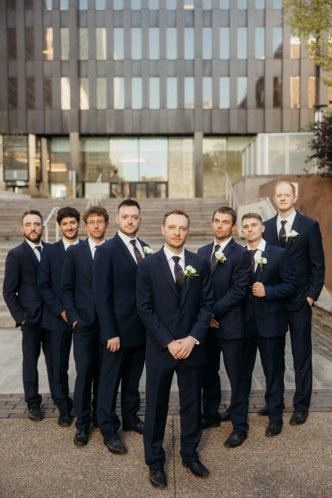 Large wedding party photography Pittsburgh