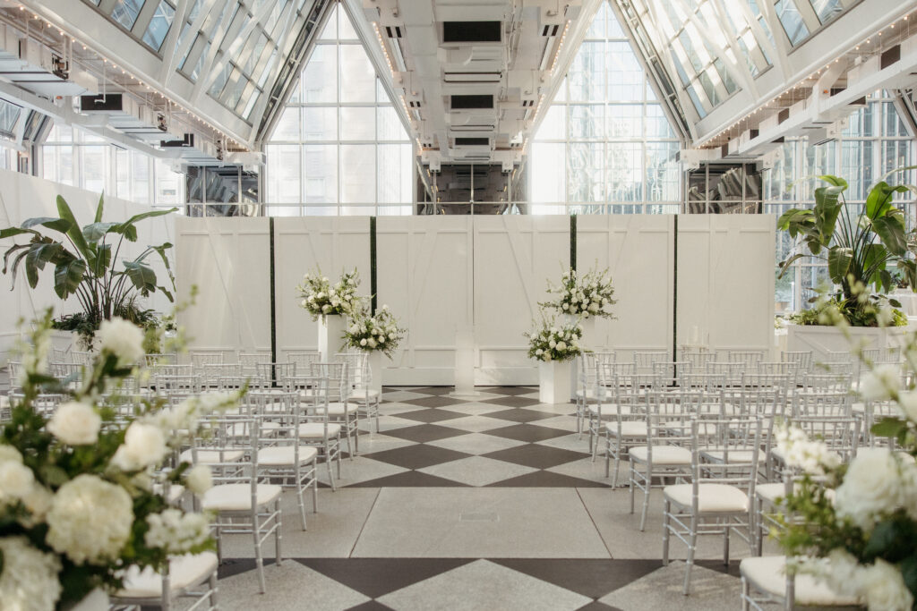 elegant wedding details at PPG Wintergarden Pittsburgh