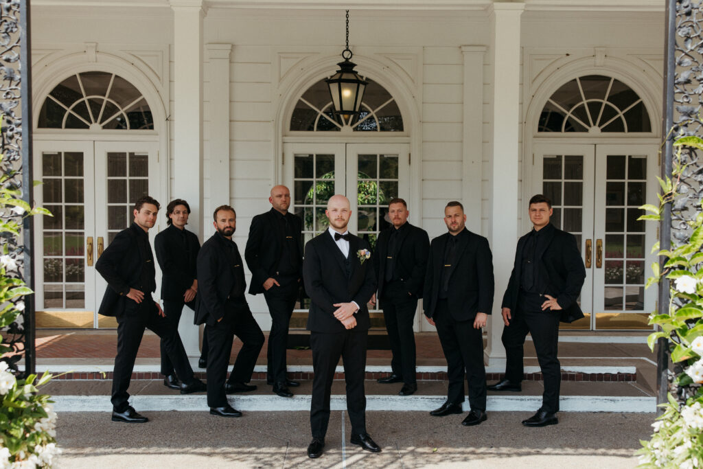 Bride and groom portraits at Fox Chapel Golf Club during Pittsburgh wedding